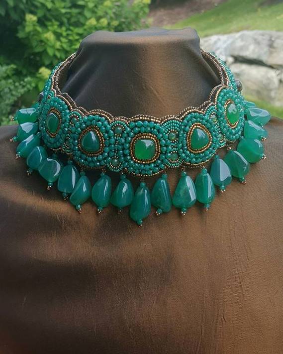 Green Onyx Choker Necklace