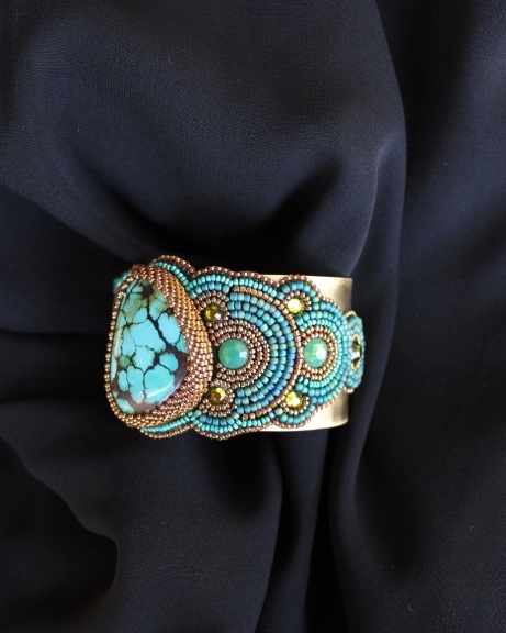 Turquoise Cabochon Cuff 2