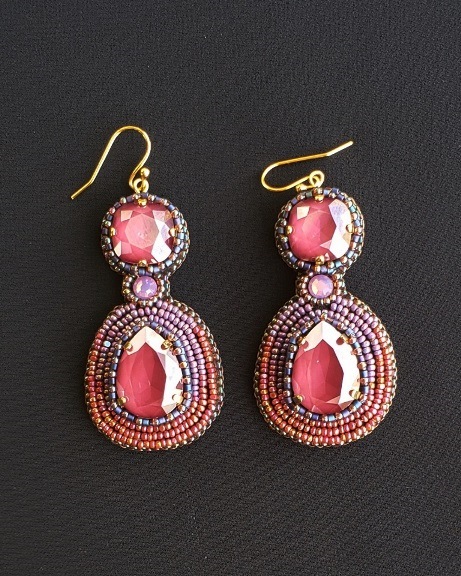 Swarovski Pink Velvet Luster Crystal Earrings