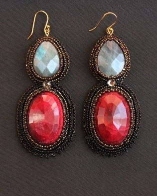 Ruby & Labradorite Earrings