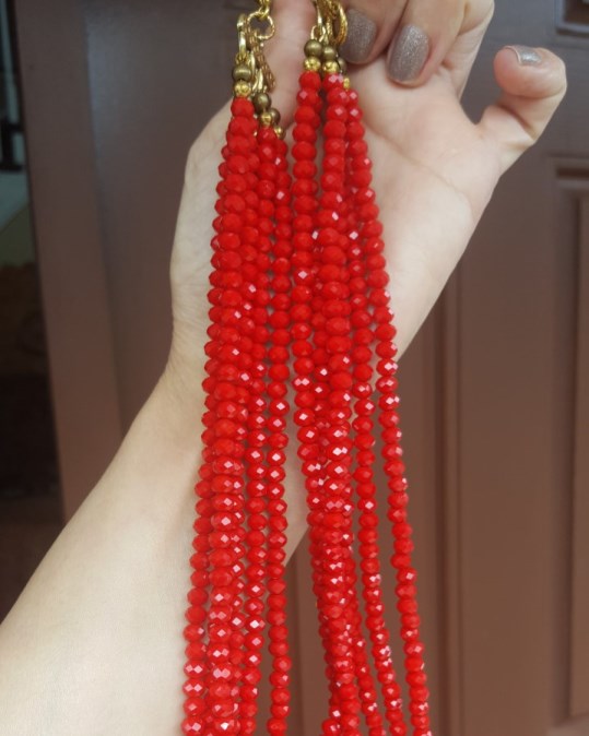 6 Strand Red Quartz Necklace
