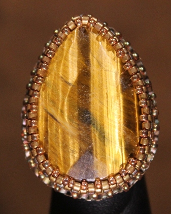 Faceted Tigers Eye Ring