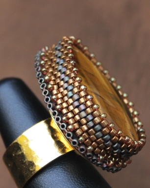 Faceted Tigers Eye Ring