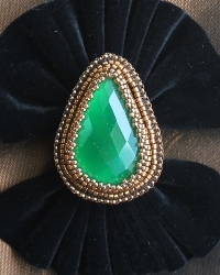 Green Onyx Teardrop Ring
